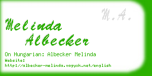 melinda albecker business card